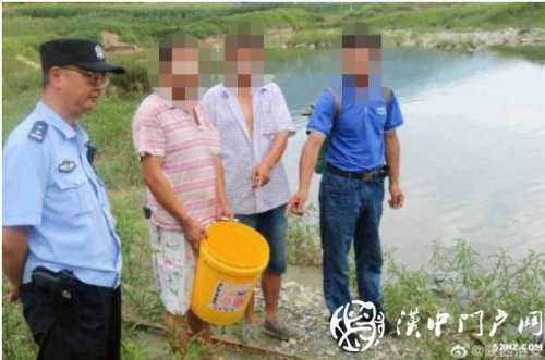 三人在河道非法电鱼，被宁强民警抓个正着