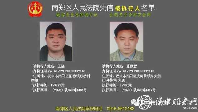 最新！汉中实名曝光一批失信被执行人，看看有你认识的吗？