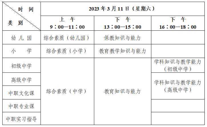 考试时间公布！教师资格报名→