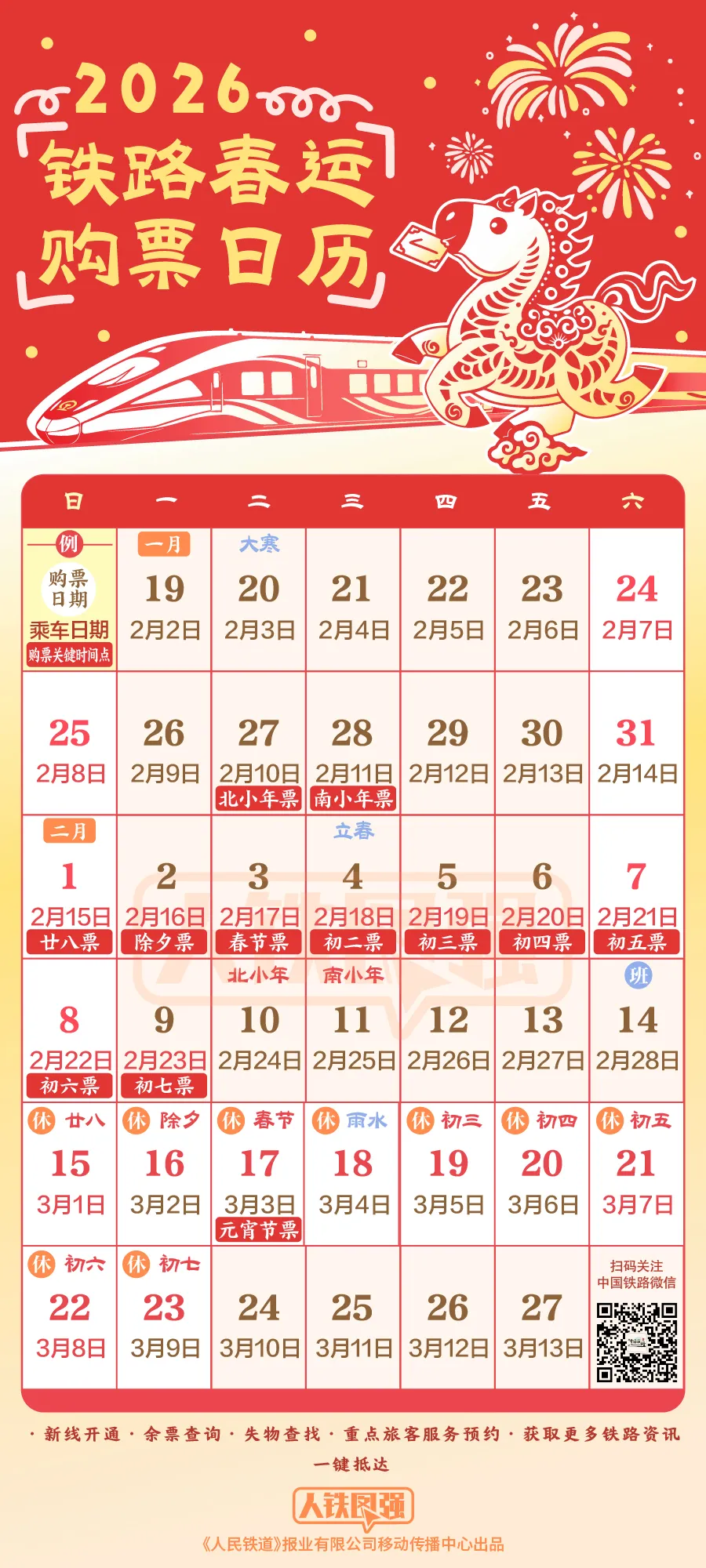 2026年春运火车票开售!