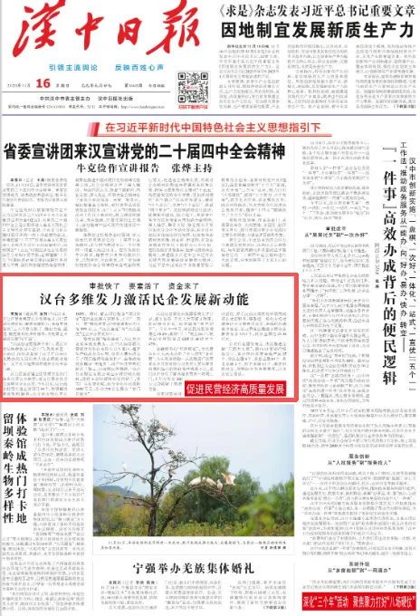 头版聚焦！汉台多维发力激活民企发展新动能